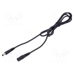 1 pcs x WEST POL - P25-C21-C100-150BK - Cable, 1x1mm2, DC 5,5/2,1 plug,DC 5,5/2,5 plug, straight, black
