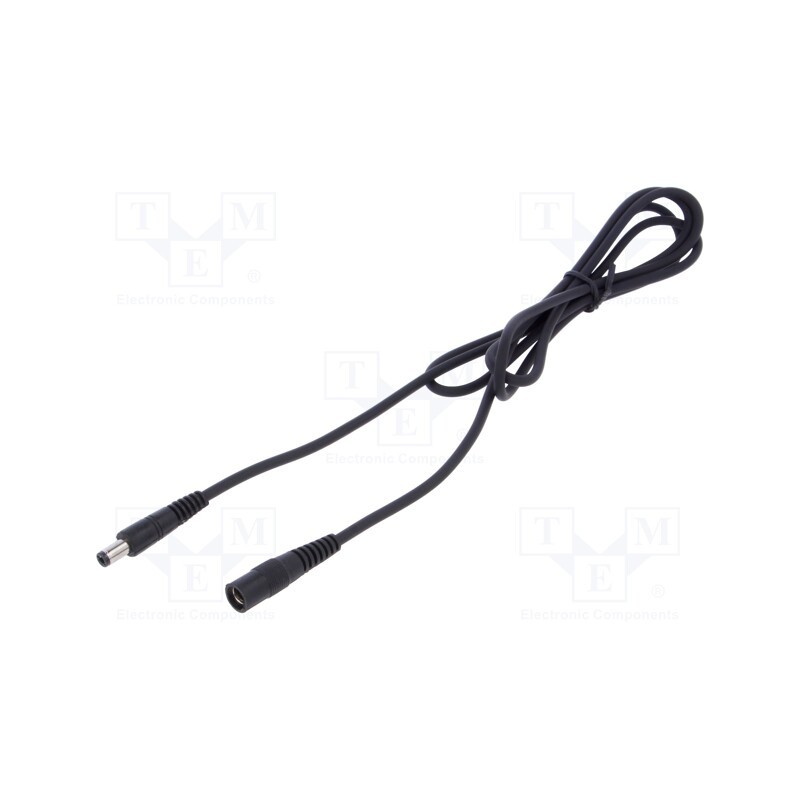 1 pcs x WEST POL - P25-C21-C100-150BK - Cable, 1x1mm2, DC 5,5/2,1 plug,DC 5,5/2,5 plug, straight, black