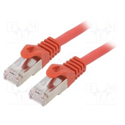 1 pcs x GEMBIRD - PP6A-LSZHCU-R-3M - Patch cord, S/FTP, 6a, solid, Cu, LSZH, red, 3m, 27AWG, Øcable: 5.8mm