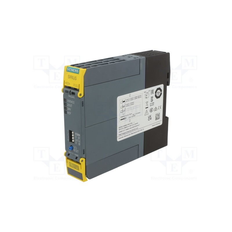 1 pcs x SIEMENS - 3SK1121-1AB40 - Module: safety relay, 3SK1, 24VDC, for DIN rail mounting, IP20