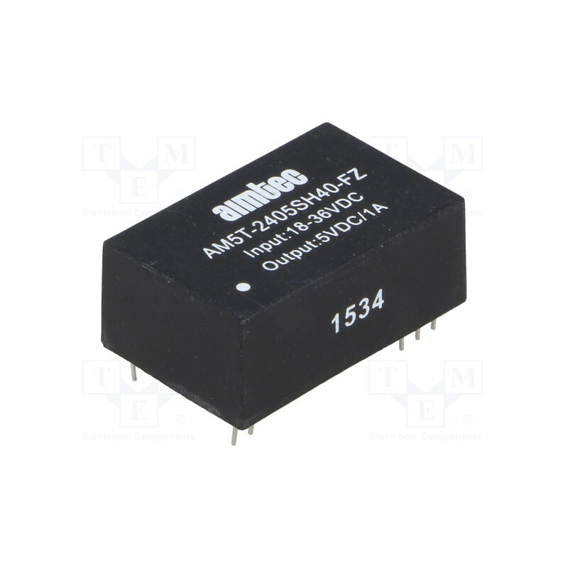 1 pcs x AIMTEC - AM5T-2412SH40-FZ - Converter: DC/DC, 6W, Uin: 18÷36V, Uout: 12VDC, Iout: 500mA, DIP24