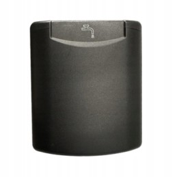 External water socket with flap, black, for a camper