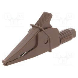 1 pcs x CLIFF - FCR79900N - Crocodile clip, 20A, brown, max.39mm, 1kV, Connection: 4mm socket