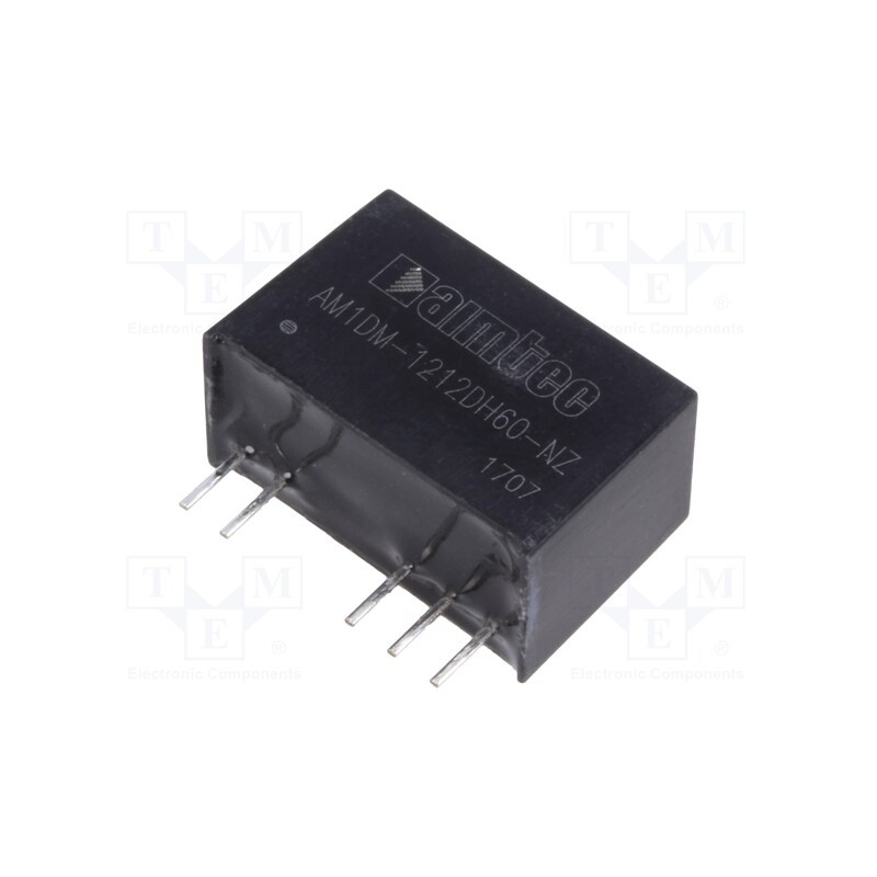 1 pcs x AIMTEC - AM1DM-1212DH60-NZ - Converter: DC/DC, 1W, Uin: 10.8÷13.2V, Uout: 12VDC, Uout2: -12VDC
