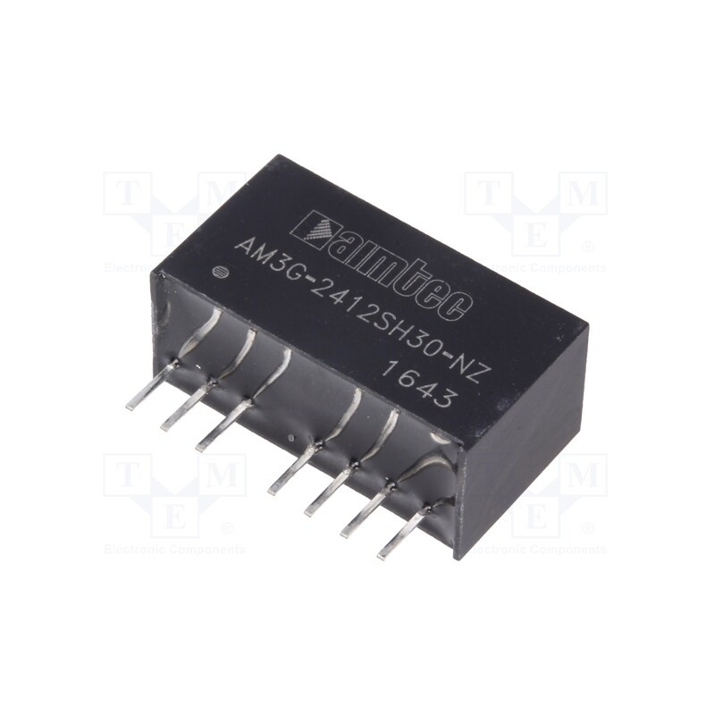1 pcs x AIMTEC - AM3G-2412SH30-NZ - Converter: DC/DC, 3W, Uin: 18÷36V, Uout: 12VDC, Iout: 250mA, SIP8
