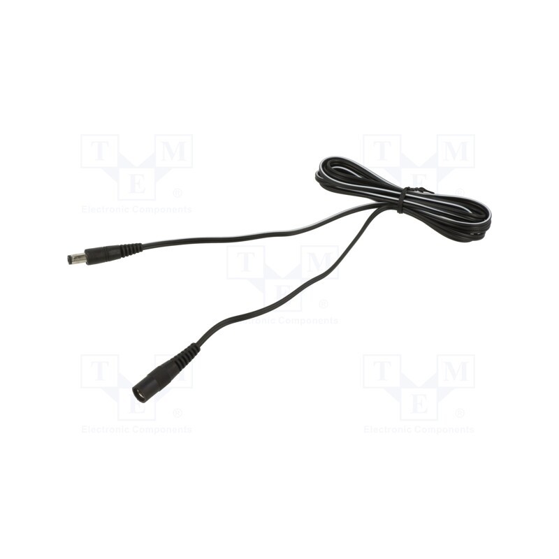 1 pcs x WEST POL - P21-C21-T050-050BK - Cable, 2x0.5mm2, DC 5,5/2,1 plug,DC 5,5/2,1 socket, straight