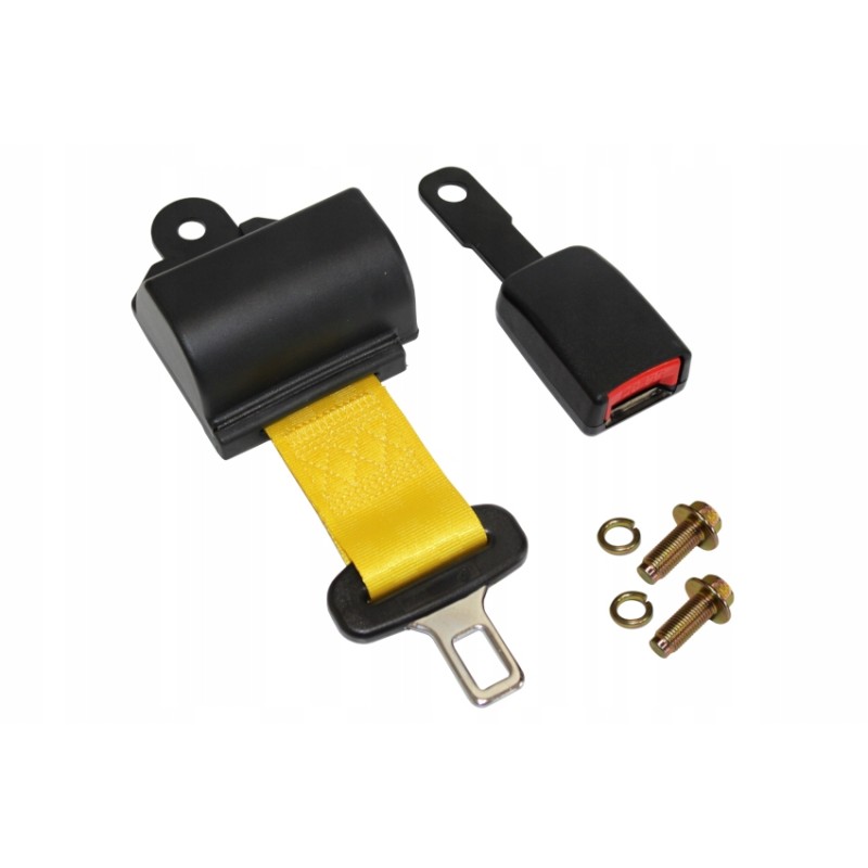Yellow seat belt for forklift seat