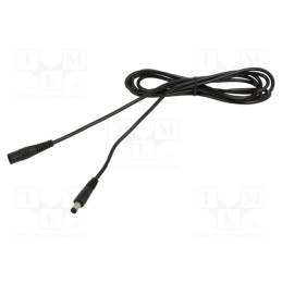 1 pcs x WEST POL - P21-C21-C050-200BK - Cable, 1x0.5mm2, DC 5,5/2,1 plug,DC 5,5/2,1 socket, straight