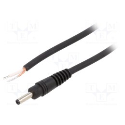 1 pcs x WEST POL - P13-TT-C075-150BK - Cable, 1x0.75mm2, wires,DC 3,5/1,3 plug, straight, black, 1.5m