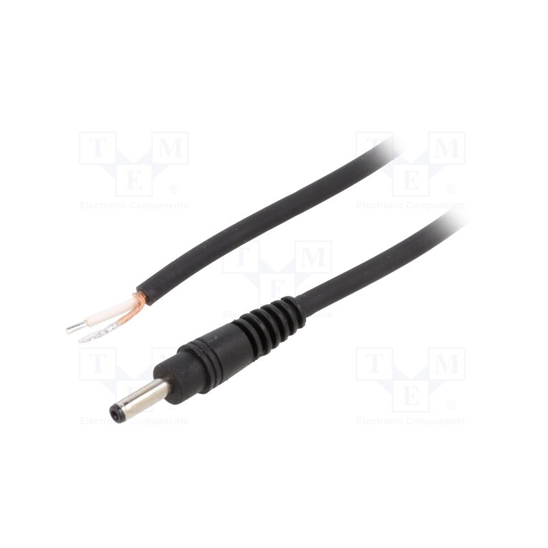 1 pcs x WEST POL - P13-TT-C075-150BK - Cable, 1x0.75mm2, wires,DC 3,5/1,3 plug, straight, black, 1.5m