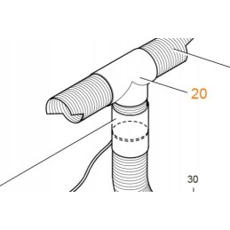 Truma air supply tee 65mm truma pipe connector