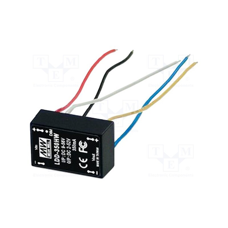 1 pcs x MEAN WELL - LDD-600HW - Converter: DC/DC, 31W, Uin: 9÷56V, Uout: 2÷52VDC, Iin: 550mA, cables