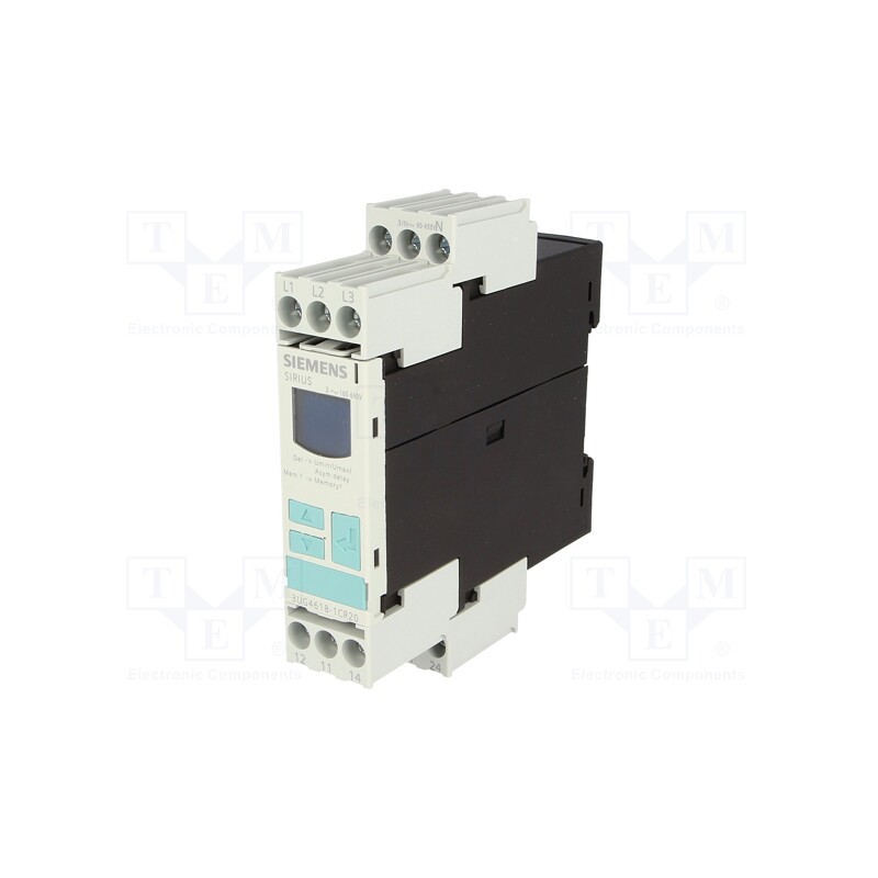 1 pcs x SIEMENS - 3UG4618-1CR20 - Module: voltage monitoring relay, for DIN rail mounting, DPDT