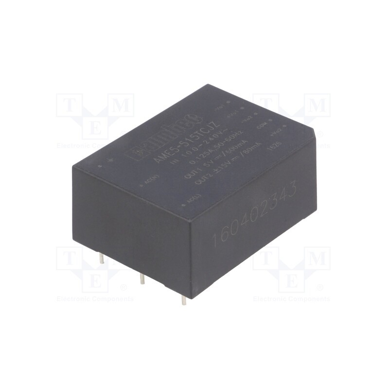 1 pcs x AIMTEC - AME5-515TCJZ - Converter: AC/DC, 5W, 85÷264VAC, Usup: 120÷370VDC, Uout: 5VDC, 74%