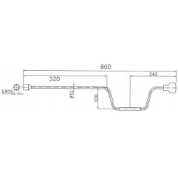 Hand crank for al ko supports 665mm x 19mm
