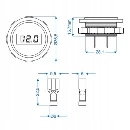 Digital voltmeter 12v 24v 6 30v voltage meter