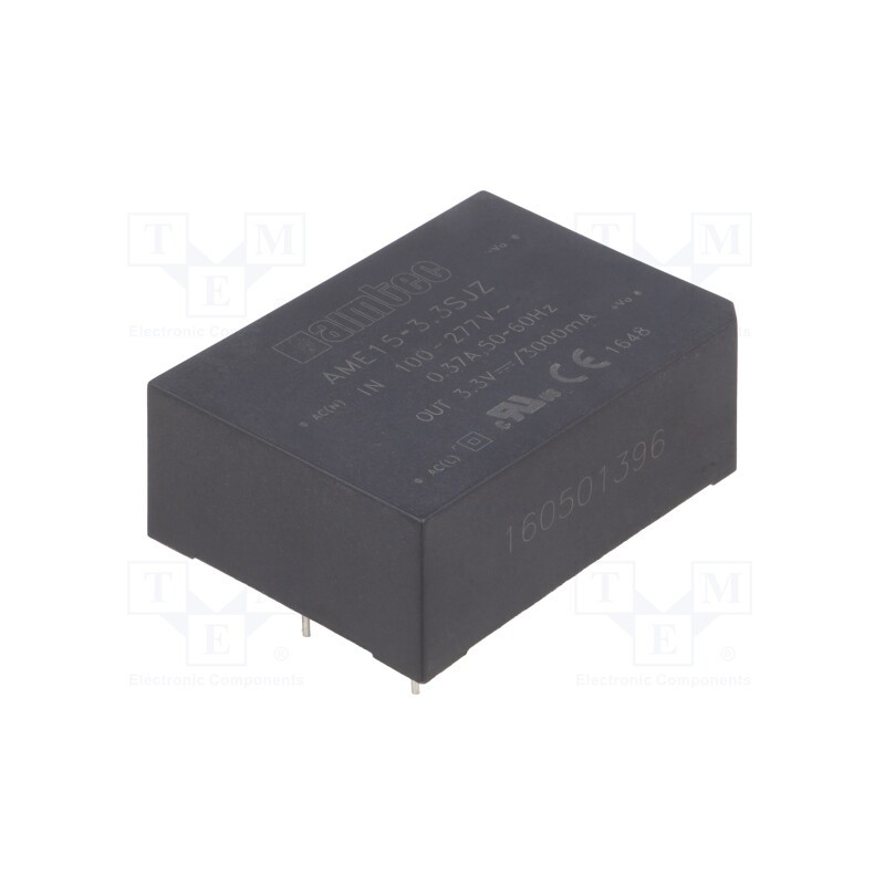 1 pcs x AIMTEC - AME15-3.3SJZ - Converter: AC/DC, 15W, 85÷305VAC, Usup: 100÷430VDC, Uout: 3.3VDC