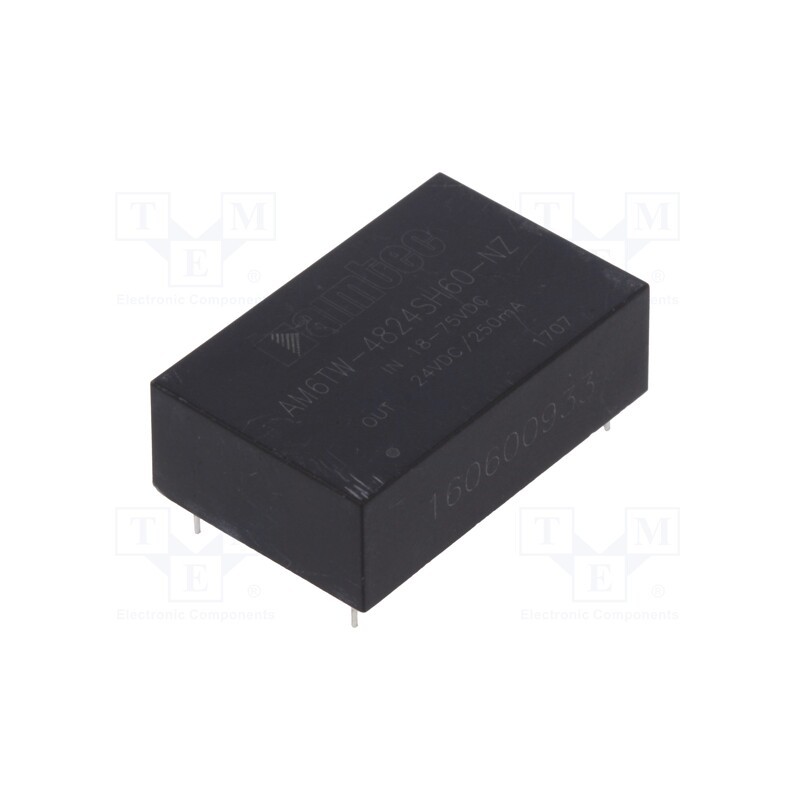 1 pcs x AIMTEC - AM6TW-4824SH60-NZ - Converter: DC/DC, 6W, Uin: 18÷75V, Uout: 24VDC, Iout: 250mA, DIP24
