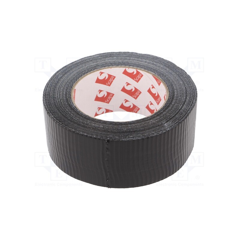 1 rol x SCAPA - TAŚMA 3159 48MM/50M CZARNA TKANINOWA - Tape: duct, W: 48mm, L: 50m, Thk: 0.14mm, black, rubber, -10÷75°C