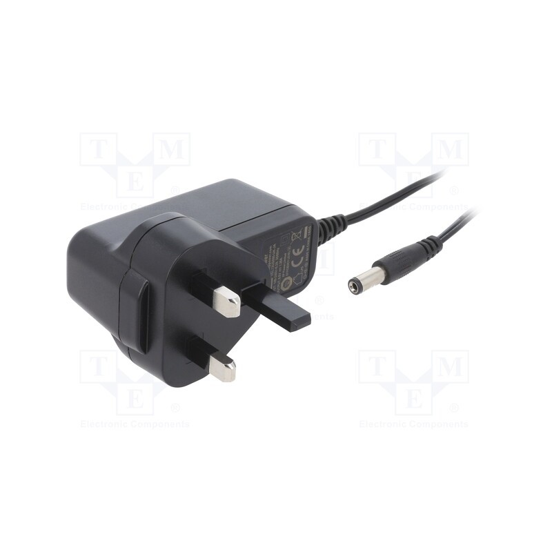 1 pcs x XP POWER - VEL12US090-UK-JA - Power supply: switched-mode, plug, 9VDC, 1.28A, 12W, Out: 5,5/2,1