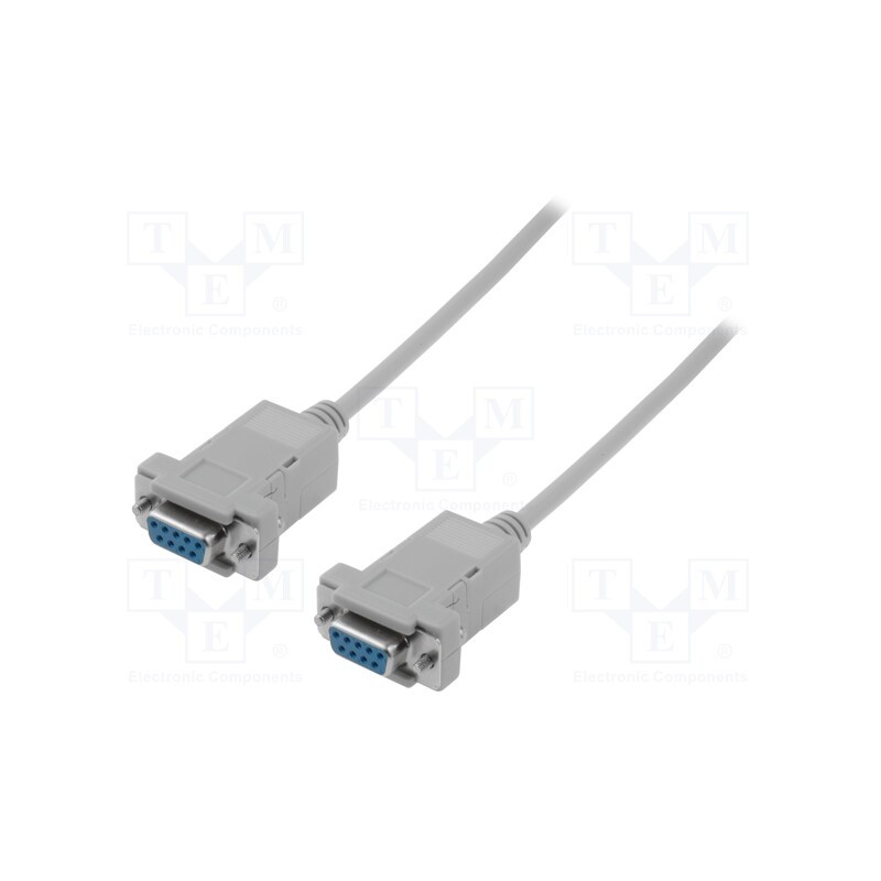 1 pcs x DIGITUS - AK-610100-018-E - Cable, D-Sub 9pin socket,both sides, 1.8m, grey