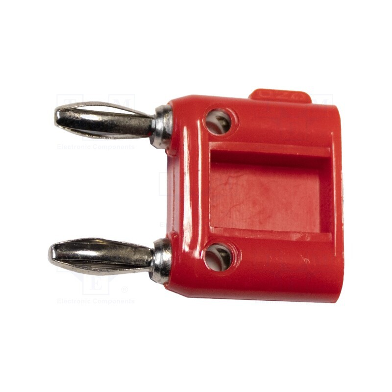 1 pcs x MUELLER ELECTRIC - BU-PMDP-S-2 - Stackable safety shunt, 4mm banana, 15A, 5kV, red, nickel plated