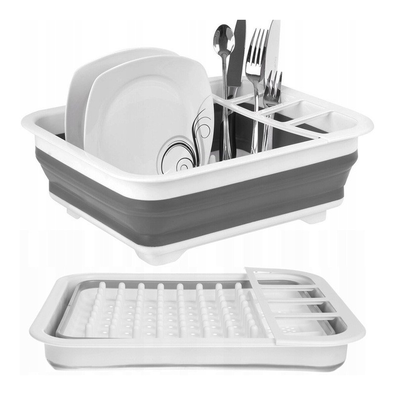 Foldable silicone dish dryer and drainer