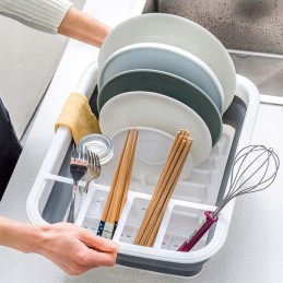 Foldable silicone dish dryer and drainer