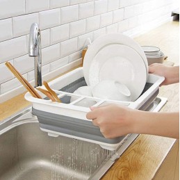 Foldable silicone dish dryer and drainer