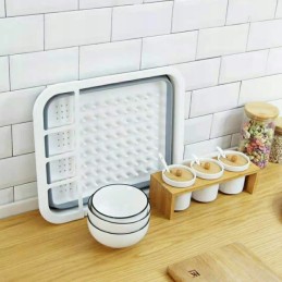 Foldable silicone dish dryer and drainer