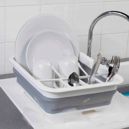 Foldable silicone dish dryer and drainer