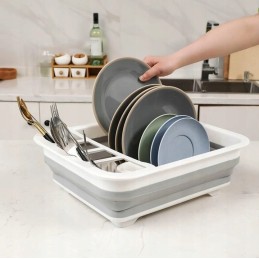 Foldable silicone dish dryer and drainer