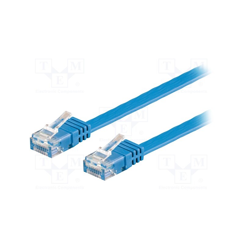 1 pcs x Goobay - 96395 - Patch cord, U/UTP, 6, stranded, Cu, PVC, blue, 0.5m, 32AWG
