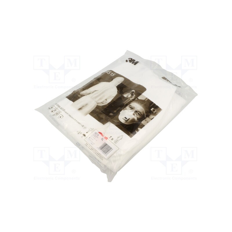 1 pcs x 3M - 4515 XL - Protective coverall, Size: XL, white, 4515, with a hood