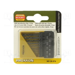 1 set x PROXXON - 28874 - Drill set, for metal, high speed steel stal szybkotnąca HSS