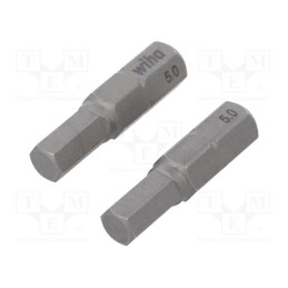 1 set x WIHA - 25679 - Screwdriver bit, hex key, HEX 5mm, Overall len: 25mm, 2pcs.