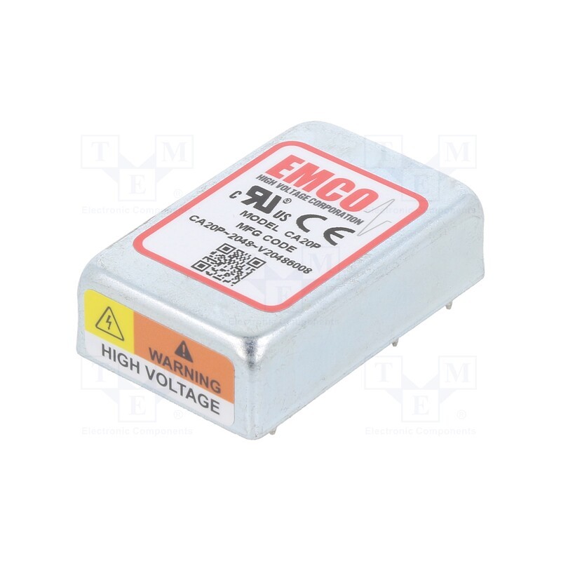 1 pcs x XP POWER - CA20P - Converter: DC/DC, 1W, Uin: 12V, Uout: 0÷2kVDC, Iout: 5mA, 250kHz, THT