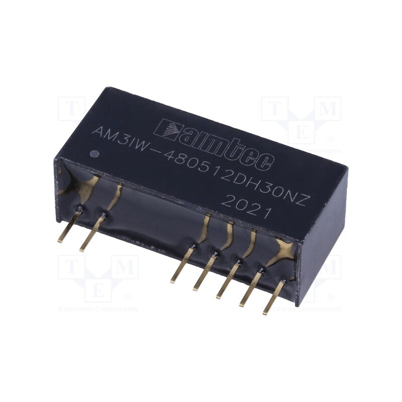 1 pcs x AIMTEC - AM3IW-480512DH30NZ - Converter: DC/DC, 3W, Uin: 18÷75V, Uout: 5VDC, Uout2: 12VDC, SIP10