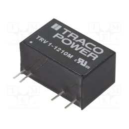 1 pcs x TRACO POWER - TRV 1-1210M - Converter: DC/DC, 1W, Uin: 9.6÷14.4V, Uout: 3.3VDC, Iout: 303mA, SIP9