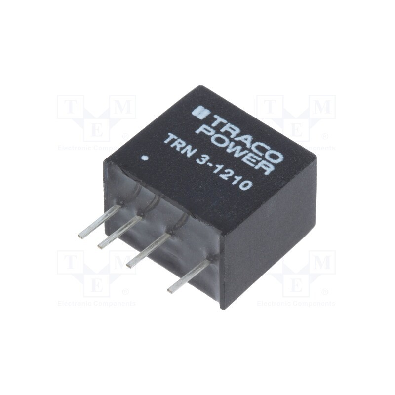 1 pcs x TRACO POWER - TRN 3-1210 - Converter: DC/DC, 3W, Uin: 9÷18V, Uout: 3.3VDC, Iout: 700mA, SIP