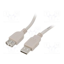 1 pcs x GEMBIRD - CCB-USB2-AMAF-10 - Cable, USB 2.0, USB A socket,USB A plug, gold-plated, 3m, beige