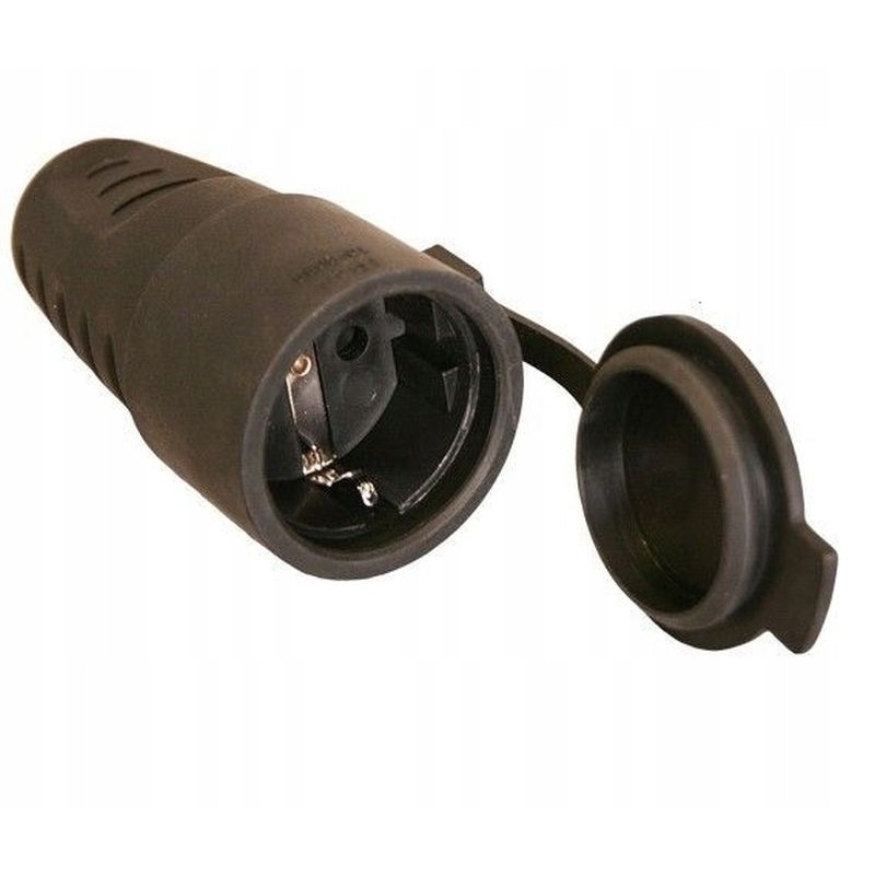 Socket in a rubber housing with 2 holes 230v schuk