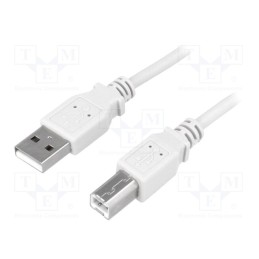 1 pcs x LOGILINK - CU0007 - Cable, USB 2.0, USB A plug,USB B plug, nickel plated, 1.8m, grey