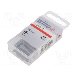 1 set x WIHA - 32055 - Screwdriver bit, Phillips, PH1, Overall len: 25mm, 10pcs, STANDARD