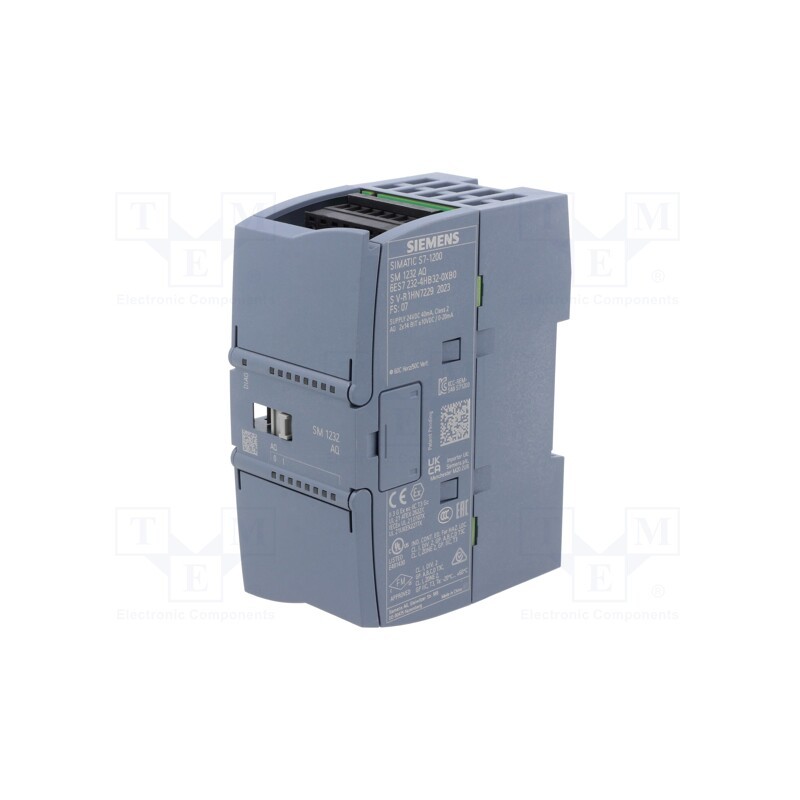 1 pcs x SIEMENS - 6ES7232-4HB32-0XB0 - Module: extension, OUT: 2, S7-1200, OUT 1: analogue, 45x100x75mm