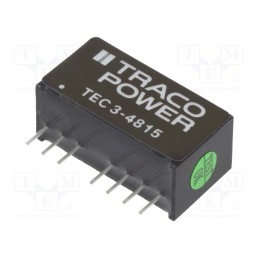 1 pcs x TRACO POWER - TEC 3-4815 - Converter: DC/DC, 3W, Uin: 36÷75V, Uout: 24VDC, Iout: 125mA, SIP8