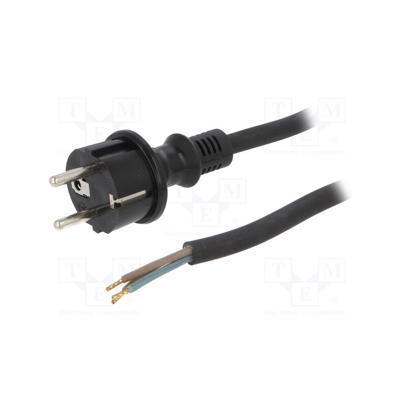 1 pcs x PLASTROL - W-97212 - Cable, 3x1.5mm2, CEE 7/7 (E/F) plug,wires,SCHUKO plug, rubber