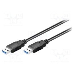 1 pcs x Goobay - 96117 - Cable, crossover,USB 3.0, USB A plug,both sides, 5m, black, 5Gbps