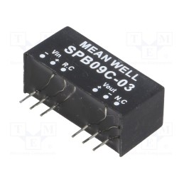 1 pcs x MEAN WELL - SPB09C-03 - Converter: DC/DC, 9W, Uin: 36÷75V, Uout: 3.3VDC, Iout: 0÷2000mA, SIP8
