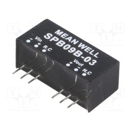 1 pcs x MEAN WELL - SPB09B-03 - Converter: DC/DC, 9W, Uin: 18÷36V, Uout: 3.3VDC, Iout: 0÷2000mA, SIP8